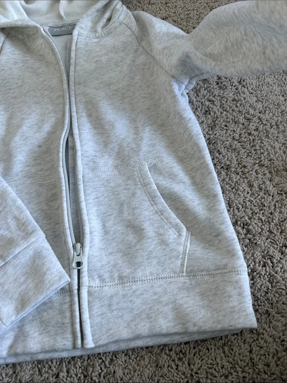 NWOT Children's Place girls Light Heather Gray Full-Zip Hoodie size 7/8 medium